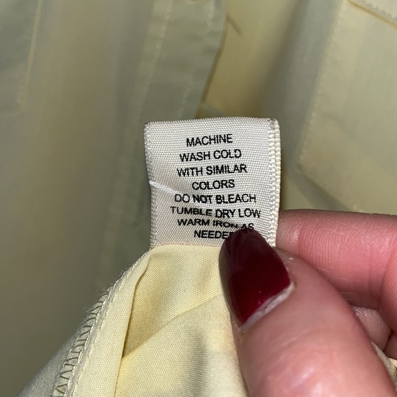 Truth button down roll tab sleeve yellow top Sz L - Picture 9 of 11